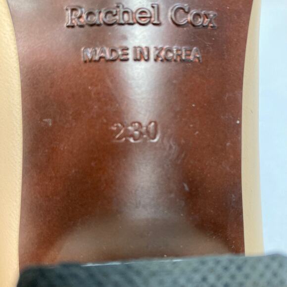 Rachel Cox Shoes Womens Sz 6.5 230mm Nude Beige Leather Pointed Toe Low Heel - Picture 7 of 9